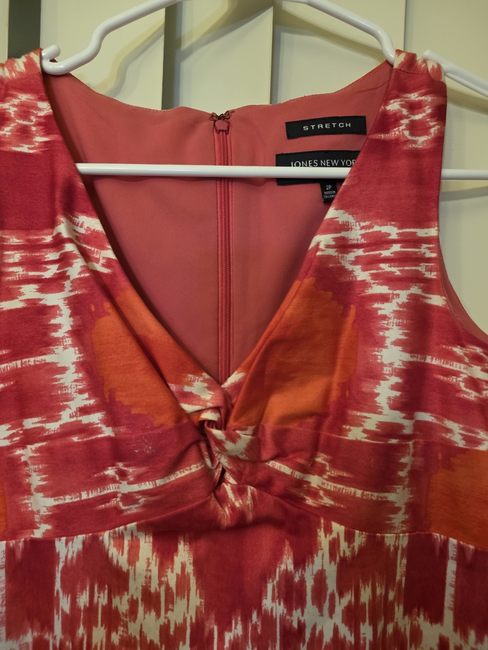 JONES NEW YORK Sleeveless Pink Patterned Business Casual Classic Dress Size 2p - Picture 3 of 9